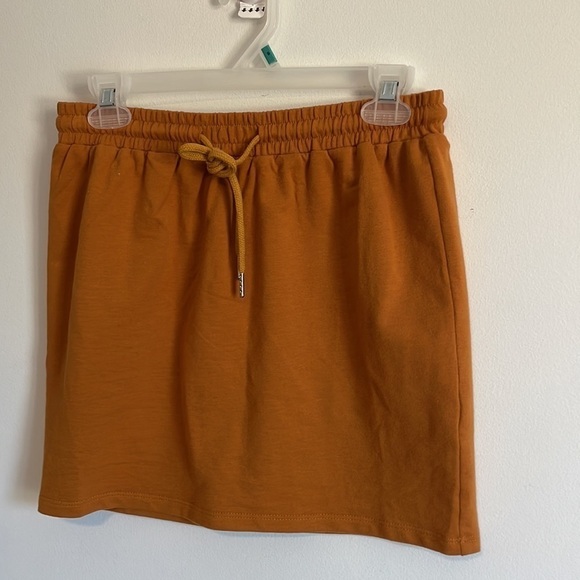 NWT Minimalist Terry Skirt Boutique Mini XS Venus French Camel Yellow Casual - Picture 2 of 12
